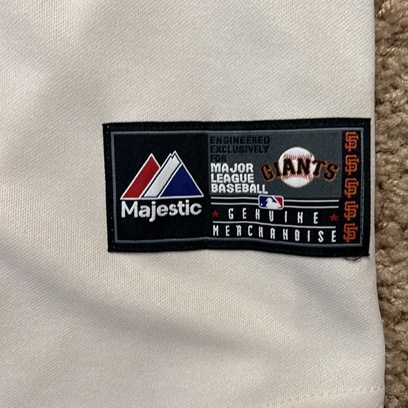 SF Giants Majestic XL Cream Baseball Jersey - Picture 3 of 6